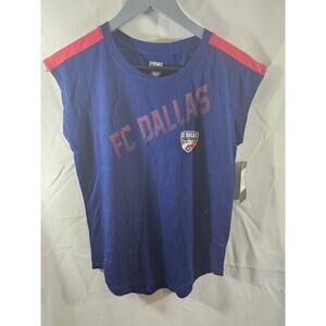 overstuff girls FC Dallas align cap sleeve tshirt Size L 14